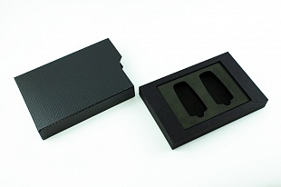 Кашированная коробка из переплетного картона пенал черная под брелки 