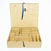 Кашированная коробка из переплетного картона шкатулка бежевая с лентой 