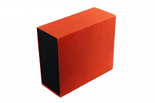 Кашированная коробка из переплетного картона шкатулка Красная с двойным дном