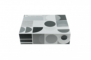 Кашированная коробка из переплетного картона шкатулка черно-белая