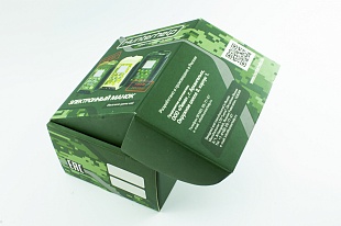 Кашированная коробка из микрогофрокартона самосборная Электронный манок 