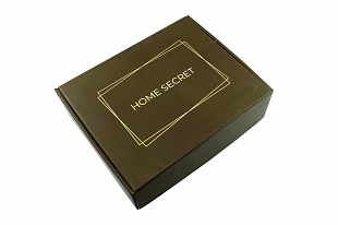 Кашированная коробка из микрогофрокартона самосборная Home Secret