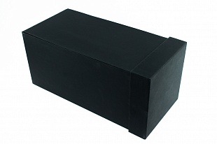 Кашированная коробка из переплетного картона крышка-дно Черная с откидным бортом 