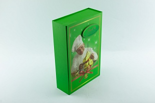 Кашированная коробка из переплетного картона шкатулка Lindt зеленая