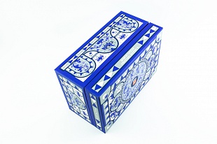 Коробка из переплетного картона голубая