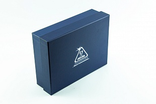 Кашированная коробка из переплетного картона крышка-дно Электромеханика