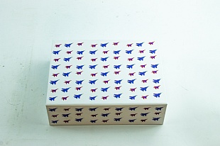 Кашированная коробка из переплетного картона шкатулка Самолет 