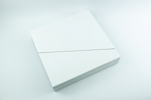 Кашированная коробка из переплетного картона шкатулка Белая с двумя дверцами
