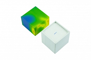 Кашированная коробка из переплетного картона крышка-дно разноцветная