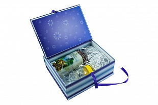 Кашированная коробка из переплетного картона шкатулка с лентой Чайная Фабрика  
