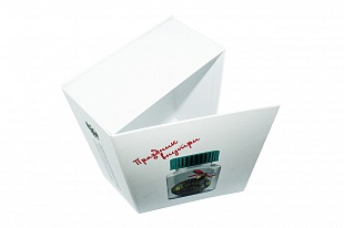Коробка из переплетного картона Новогодняя белая большая