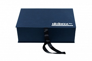 Кашированная коробка из переплетного картона шкатулка Dobox с лентой 