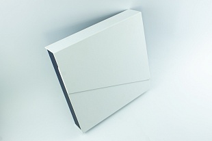 Коробка из переплетного картона Белая с двумя дверцами