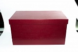 Кашированная коробка из переплетного картона крышка-дно Бордовая