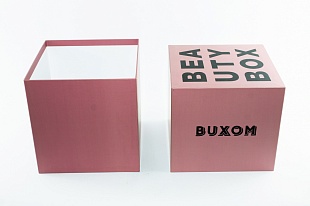 Кашированная коробка из переплетного картона крышка-дно Летуаль розовая