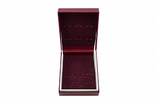 Кашированная коробка из переплетного картона шкатулка Бордовая 