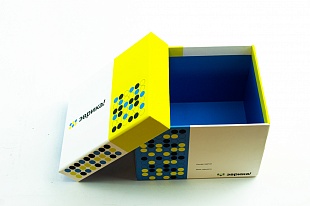 Кашированная коробка из переплетного картона крышка-дно Эврика