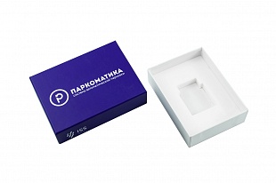 Кашированная коробка из переплетного картона крышка-дно Паркоматика