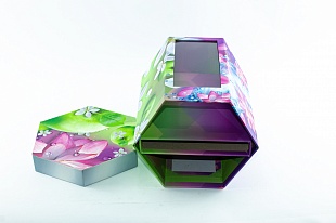 Кашированная коробка из переплетного картона крышка-дно Bref