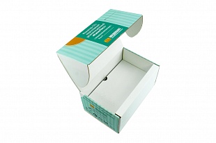 Кашированная коробка из микрогофрокартона самосборная Медплант