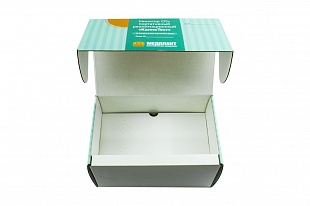 Кашированная коробка из микрогофрокартона самосборная Медплант