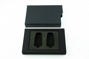 Кашированная коробка из переплетного картона пенал черная под брелки 