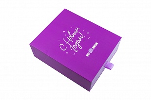 Кашированная коробка из переплетного картона пенал Новогодняя