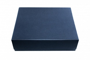 Кашированная коробка из переплетного картона крышка-дно Синяя большая