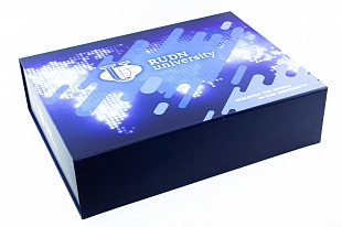 Кашированная коробка из переплетного картона шкатулка RUDN