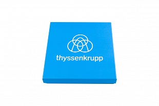 Кашированная коробка из переплетного картона крышка-дно Thyssenkrupp