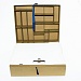 Кашированная коробка из переплетного картона шкатулка бежевая с лентой 