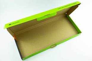 Кашированная коробка из микрогофрокартона самосборная под клавиатуру 