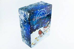 Коробка из переплетного картона Бриз новогодняя