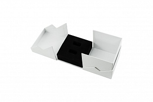 Кашированная коробка из переплетного картона шкатулка белая маленькая