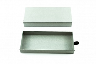 Кашированная коробка из переплетного картона пенал Серая