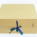 Коробка из переплетного картона бежевая с лентой 