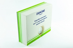 Кашированная коробка из переплетного картона шкатулка Danone